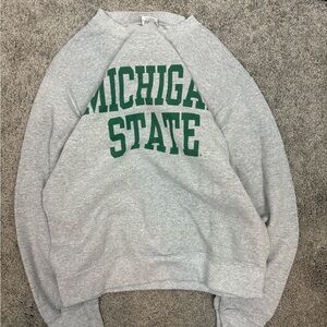 Y2k gray‎ michigan state spell out crewneck